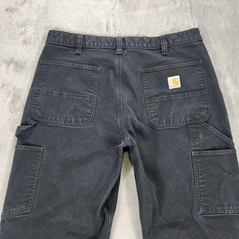 Carhartt Rugged Flex Pants Mens 36x32 Black Relaxed Duck Double Front Carpenter